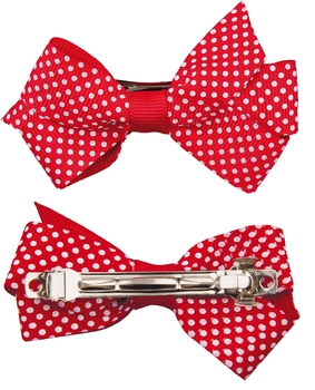 Набор зажимов-автомат для волос в виде бабочки Titania French, 2 шт., красный (7900 GIRL B) - Pampik