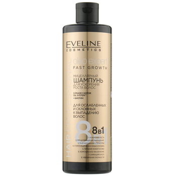 Шампунь мицеллярный для ускорения роста волос Eveline Hair Professional Oleo Expert 8 в 1, 400 мл (5901761996487) - Pampik