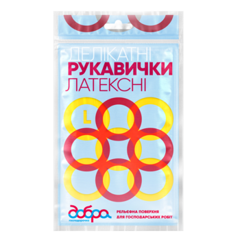 Перчатки латексные хозяйственные Добра Господарочка, деликатные, размер L - Pampik