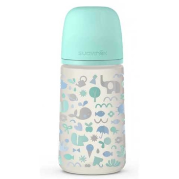 Пляшечка для годування Suavinex Memories Історії малюків, 270 мл, бірюзовий (307065) - Pampik