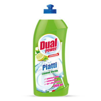 Засіб для миття посуду Dual Power зелений лимон, 1л - Pampik