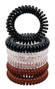 Набор резинок для волос Titania Аnti Ziep, черный, коричневый, прозразный, 4.5 см, 6 шт. (7921 B) - Pampik