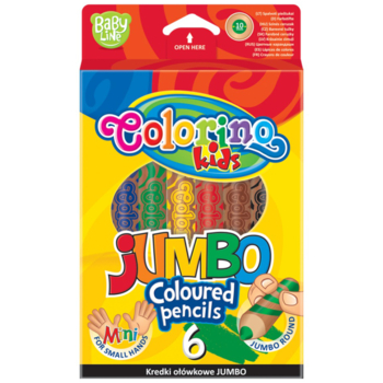 Олівці кольорові Colorino Jumbo з точилкою 6 кольорів 6 шт. (33121PTR) - Pampik