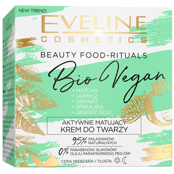 Активний матуючий крем для обличчя Eveline Beauty Food-rituals Bio Vegan, 50 мл - Pampik - 3