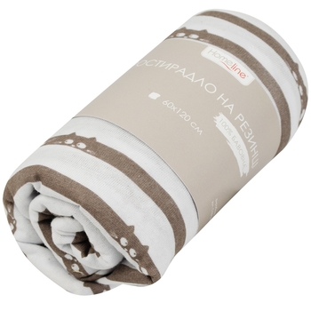 Простирадло на резинці Home Line Котики на стрічці, трикотаж, 120х60 см, білий з коричневим (159820) - Pampik