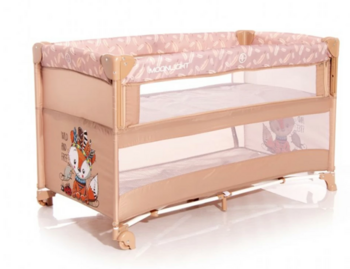 Манеж-кроватка Lorelli Up And Down Вeige foxy, бежевый (23714) - Pampik