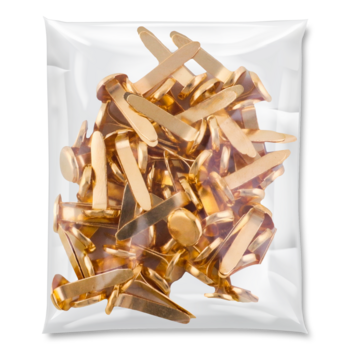 Набор пинов канцелярских Offtop, 50 шт, золотой (853427) - Pampik