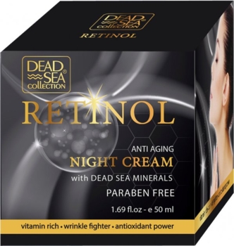 Нічний крем проти старіння Dead Sea Collection з ретинолом та мінералами Мертвого моря, 50 мл - Pampik