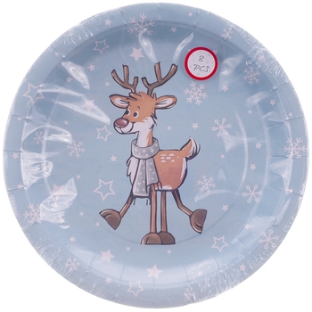 Бумажные тарелки Offtop, голубой, 8 шт. (854871) - Pampik