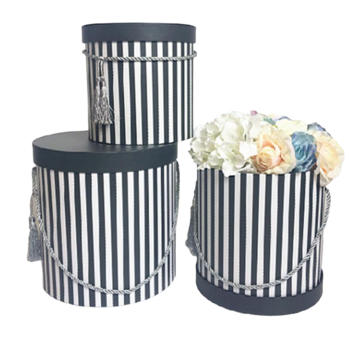 Набор подарочных коробок UFO Grey, круглая высокая, W9348, 3 шт. (W9348 Набор 3 шт GREY круг. высо) - Pampik