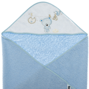 Полотенце с расческой и щеткой Interbaby Teddy, голубой (8100222) - Pampik - 2