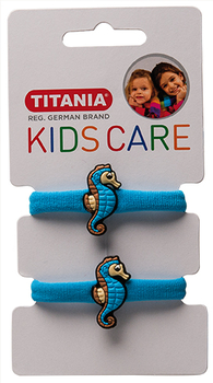 Набір резинок для волосся Titania Морський коник, 4 см, синій, 2 шт. (8515 KIDS) - Pampik