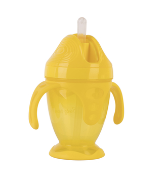 Поїльник Baby Team, з силіконовою трубочкою та ручками, 9+ міс., 220 мл, жовтий (5011) - Pampik - 2