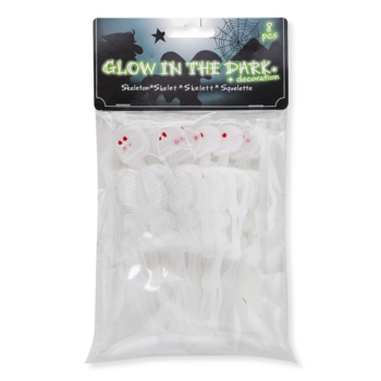 Набір декоративних скелетів Offtop, світяться у темряві, 8 шт. (856127) - Pampik