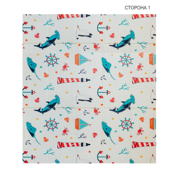 Дитячий двосторонній складаний килимок Poppet Морський сезон і Зимові сови, 200x180 см (PP007-200) - Pampik - 2