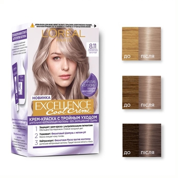 Стійка крем-фарба для волосся L'Oreal Paris Excellence Cool Creme відтінок 45604, ультра попелястий світло-русявий, 192 мл - Pampik - 2