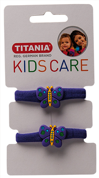 Набор резинок для волос Titania Бабочка, 4 см, синий, 2 шт. (8512 KIDS) - Pampik