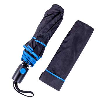 Парасолька напівавтоматична Bergamo Sky, чорний з синім (7040004) - Pampik - 2