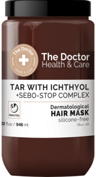 Маска для волосся The Doctor Health & Care Tar With Ichthyol + Sebo-Stop Complex Dermatological hair mask, 946 мл - Pampik