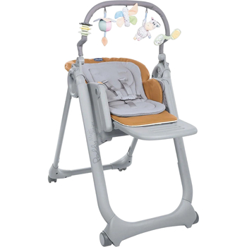 Стульчик для кормления Chicco Polly Magic Relax, светло-серый с золотистым (79502.61) - Pampik