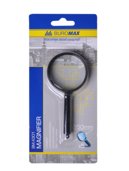 Лупа Buromax, 5-кратна, d 50 мм, чорний (BM.4301) - Pampik