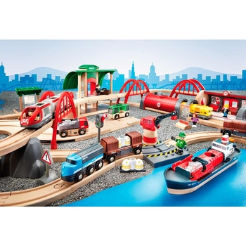 Дитяча залізниця Brio Deluxe 87 деталей (33052) - Pampik - 7