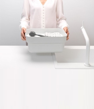 Чаша для миття посуду Brabantia, 37,4х34,4х16,1 см, світло-сірий (302688) - Pampik - 2