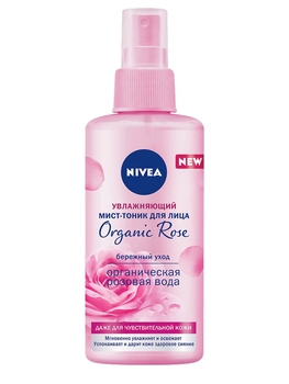 Увлажняющий мист-тоник для лица Nivea Organic Rose, с натуральной розовой водой, 150 мл (94415) - Pampik