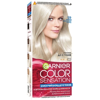 Устойчивая крем-краска для волос Garnier Color Sensation S9, блестящий блонд, 110 мл - Pampik