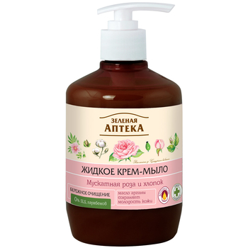 Рідке мило Зелена Аптека Мускатна троянда та бавовна 460 мл - Pampik
