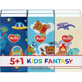 Хустки носові Ruta Fantasy, тришарові, 60 шт.(5+1 упаковок по 10 шт.) - Pampik