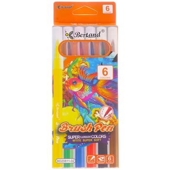 Фломастери Bertand, 6 кольорів (853804) - Pampik