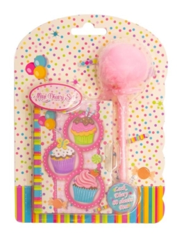 Блокнот на замочке Malevaro Пирожные, с ручкой-пушком, 80 листов (BP128-0610) - Pampik