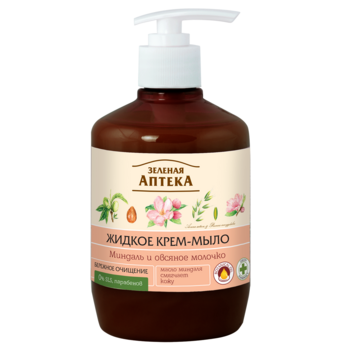 Жидкое мыло Зеленая Аптека Миндаль и овсяное молочко, 460 мл - Pampik