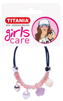 Набір резинок для волосся Titania квітка і кульки, чорні, 1шт. (8166 GIRL) - Pampik