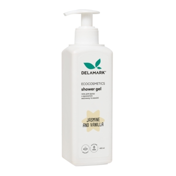Гель для душу DeLaMark з ароматом квітів жасмину та нотками ванілі, 400 мл - Pampik