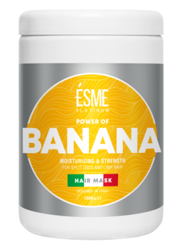 Маска Esme Platinum Banana з екстрактом банана, для посіченого та ослабленого волосся, 1000 мл - Pampik