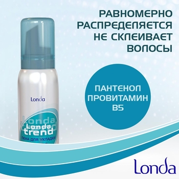 Піна для укладки волосся Londatrend Рухомий об'єм Ультра-сильна фіксація, 200 мл - Pampik - 3