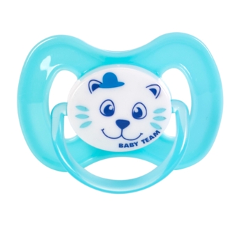 Пустышка силиконовая Baby Team, вишнеобразной формы, 0-6 мес., голубой (3003_голубой) - Pampik