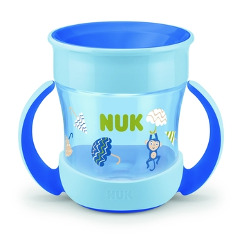 Поїльник Nuk Evolution Mini Magic, 160мл, синій з блакитним (3952385) - Pampik