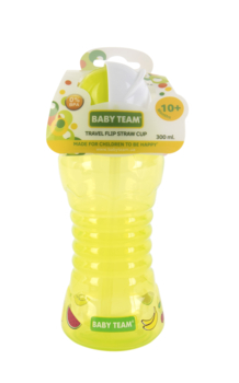 Поильник для путешествий Baby Team, с трубочкой, от 10 мес., 300 мл, салатовый (5005) - Pampik - 3