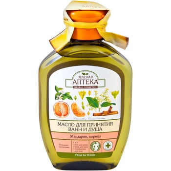 Олія для прийняття ванн та душу Зелена аптека Мандарин та Кориця, 250 мл - Pampik