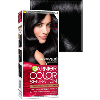 Фарба для волосся Garnier Color Sensation відтінок 1.0, ультра чорний, 110 мл - Pampik - 2