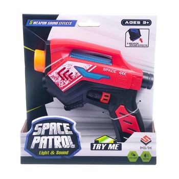 Игровой бластер, световые и звуковые эфекты Offtop, красный (860242) - Pampik