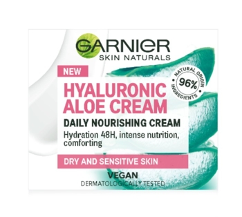 Зволожуючий гіалуроновий крем Garnier Skin Naturals Алое, для сухої і чутливої шкіри, 50 мл (C6394900) - Pampik - 2