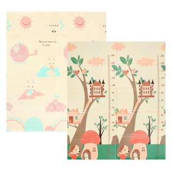 Дитячий двосторонній складний килимок Poppet Дивовижні будинки та Пригоди в небі, 150х180х1 см (PP014-150) - Pampik