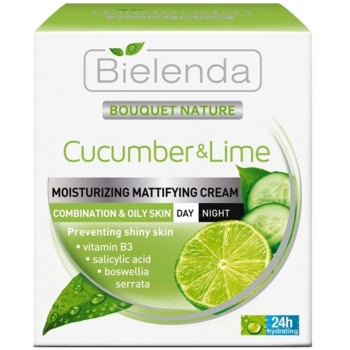 Крем для лица Bielenda Bouquet Nature Огурец и лайм, 50 мл - Pampik