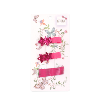 Заколки для волосся Lukky Червоні зірочки, 10 шт. (T18543) - Pampik