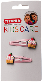 Набор металлических зажимов для волос Titania Кекс, 5 см, сиреневый, 2шт. (8507 KIDS) - Pampik