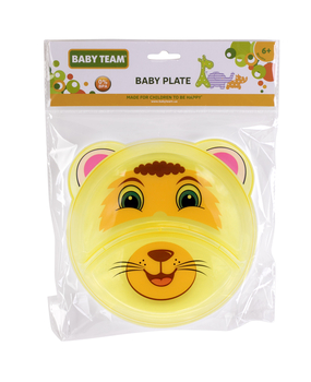 Тарілка секційна Baby Team Лев, 120 мл, жовтий (6000) - Pampik - 2